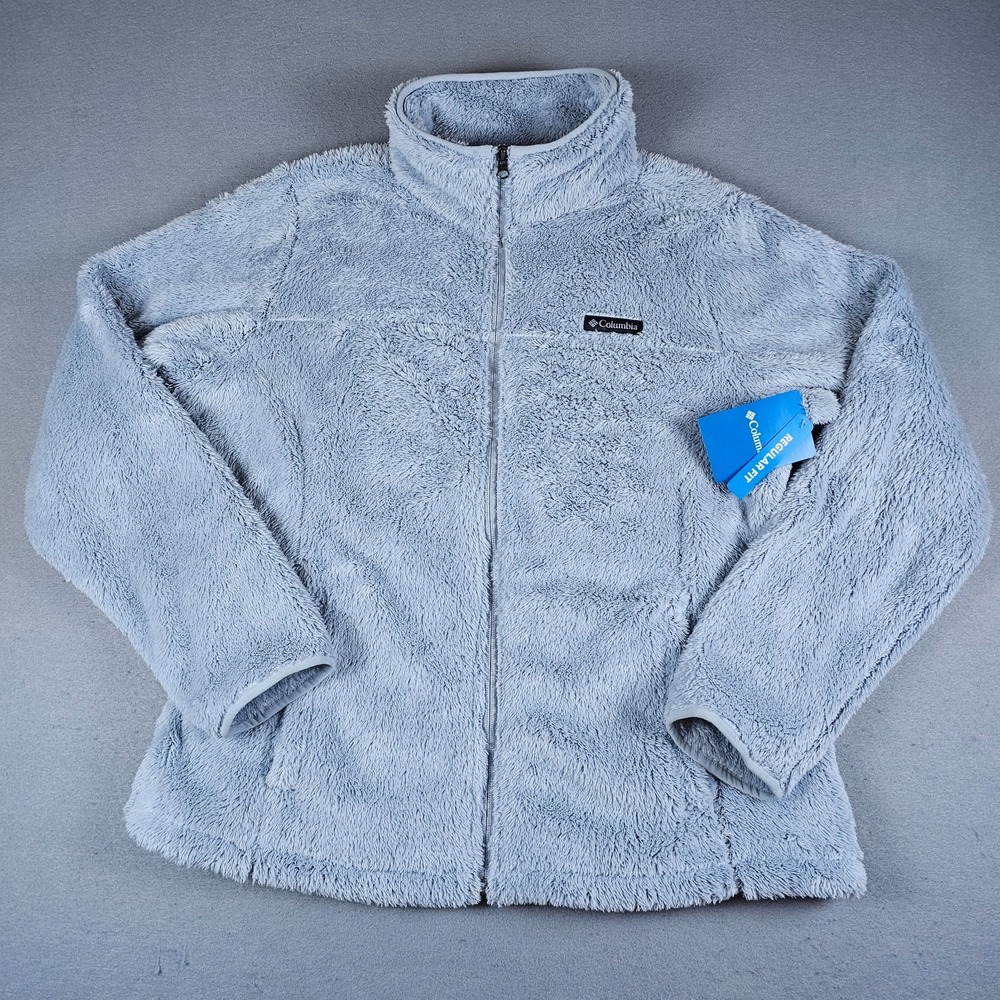Columbia Cloud Day Fleece Womens Extra Large Blue Full Zip Mock Neck Plush Soft